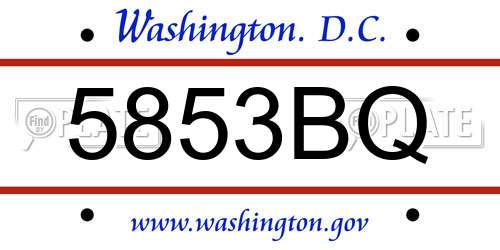 5853BQ District Of Columbia License Plate