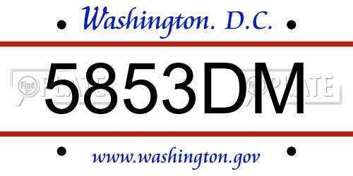 5853DM District Of Columbia License Plate