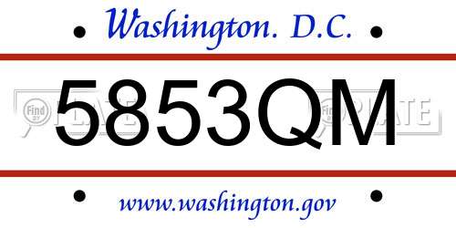5853QM District Of Columbia License Plate