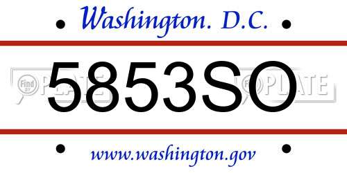 5853SO District Of Columbia License Plate