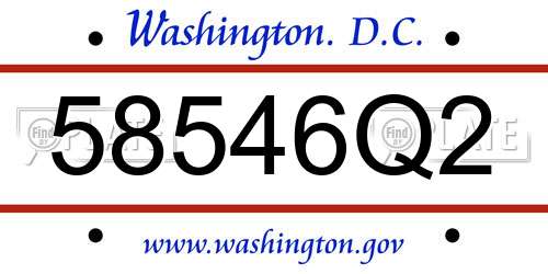 58546Q2 District Of Columbia License Plate