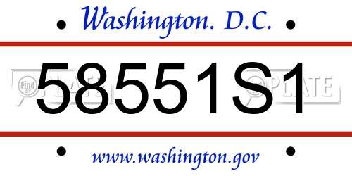 58551S1 District Of Columbia License Plate