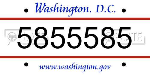 5855585 District Of Columbia License Plate