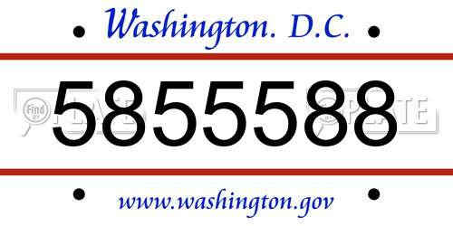 5855588 District Of Columbia License Plate