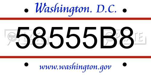 58555B8 District Of Columbia License Plate