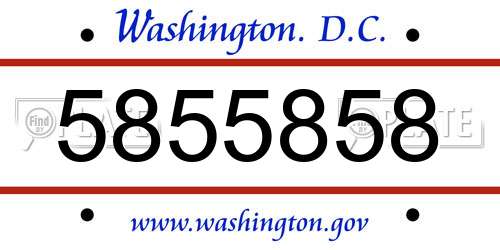 5855858 District Of Columbia License Plate