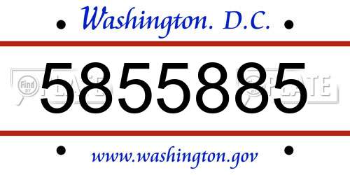 5855885 District Of Columbia License Plate