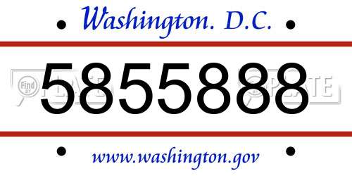 5855888 District Of Columbia License Plate