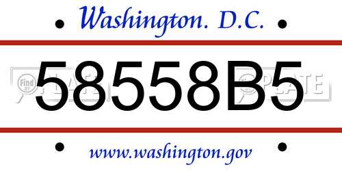 58558B5 District Of Columbia License Plate