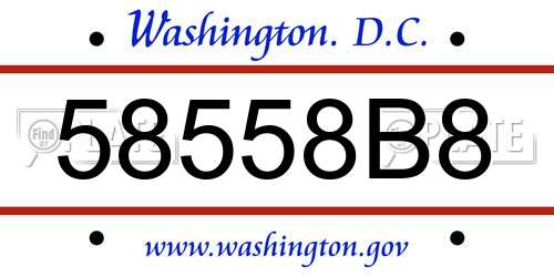 58558B8 District Of Columbia License Plate
