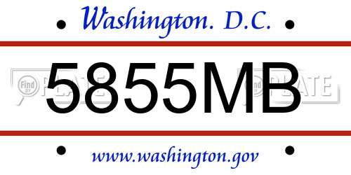 5855MB District Of Columbia License Plate