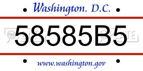 58585B5 District Of Columbia License Plate