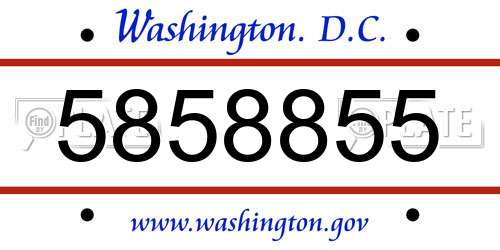 5858855 District Of Columbia License Plate