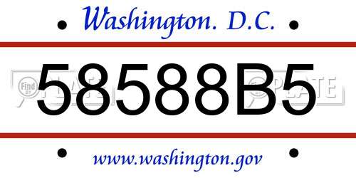 58588B5 District Of Columbia License Plate