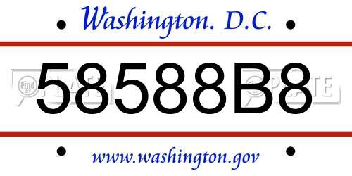 58588B8 District Of Columbia License Plate