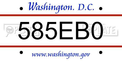 585EB0 District Of Columbia License Plate