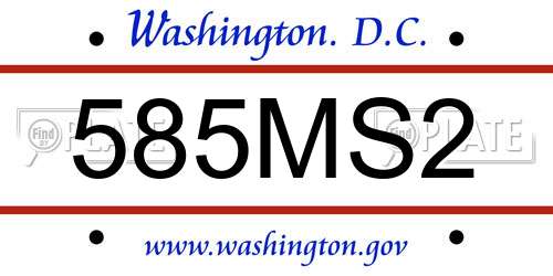 585MS2 District Of Columbia License Plate