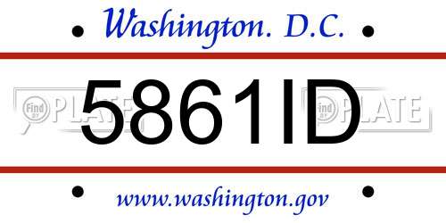 5861ID District Of Columbia License Plate