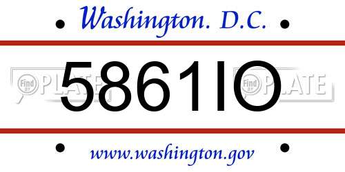 5861IO District Of Columbia License Plate