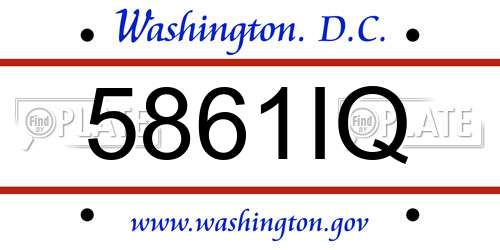 5861IQ District Of Columbia License Plate