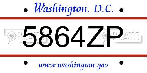 5864ZP District Of Columbia License Plate