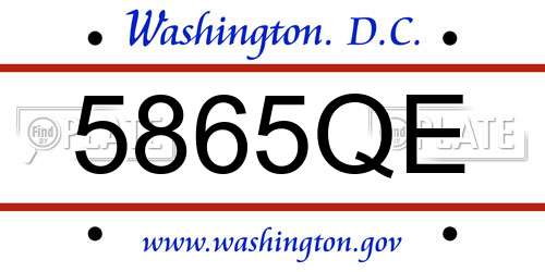 5865QE District Of Columbia License Plate