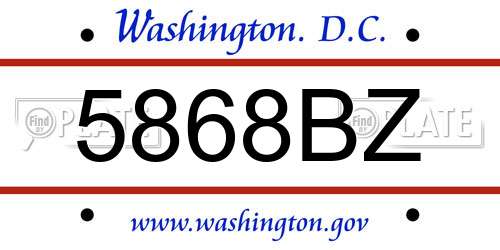 5868BZ District Of Columbia License Plate
