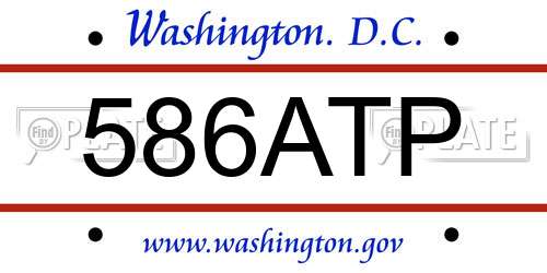 586ATP District Of Columbia License Plate