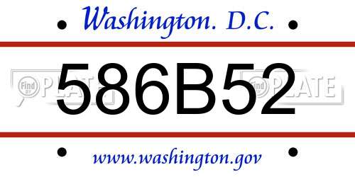 586B52 District Of Columbia License Plate