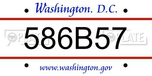 586B57 District Of Columbia License Plate