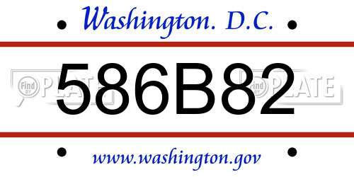 586B82 District Of Columbia License Plate