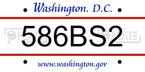 586BS2 District Of Columbia License Plate