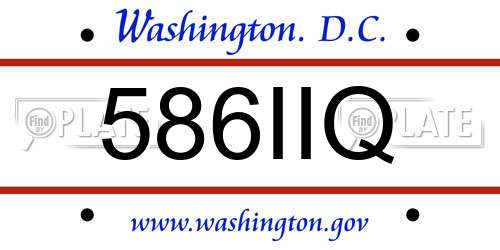 586IIQ District Of Columbia License Plate