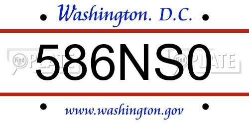 586NS0 District Of Columbia License Plate