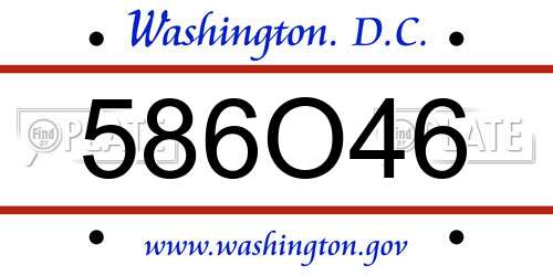 586O46 District Of Columbia License Plate