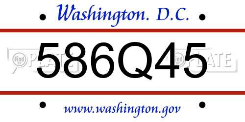 586Q45 District Of Columbia License Plate