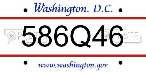 586Q46 District Of Columbia License Plate