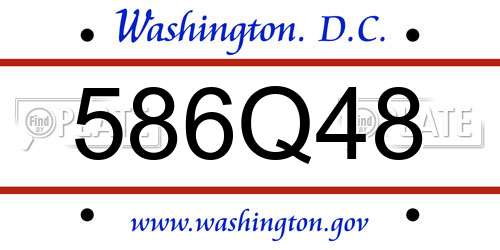 586Q48 District Of Columbia License Plate