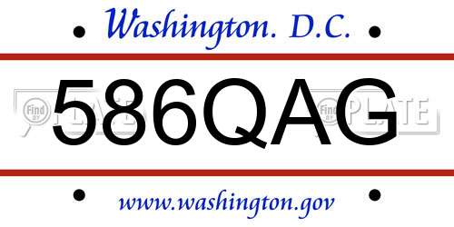 586QAG District Of Columbia License Plate