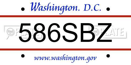 586SBZ District Of Columbia License Plate