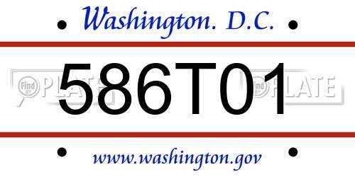 586T01 District Of Columbia License Plate