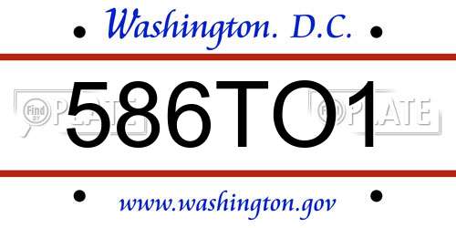 586TO1 District Of Columbia License Plate
