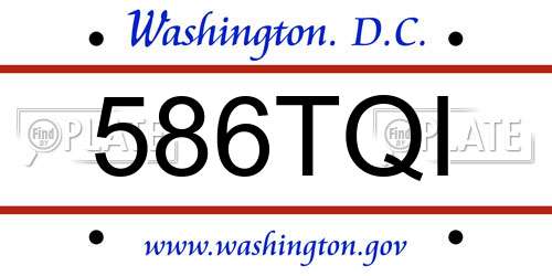 586TQI District Of Columbia License Plate