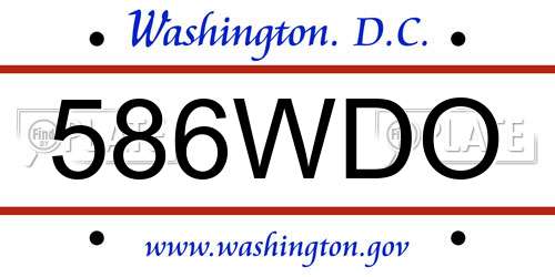 586WDO District Of Columbia License Plate