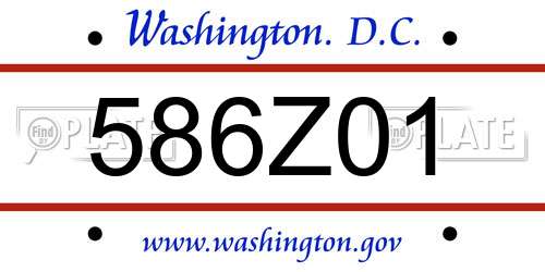 586Z01 District Of Columbia License Plate