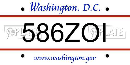 586ZOI District Of Columbia License Plate