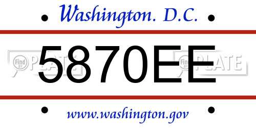 5870EE District Of Columbia License Plate