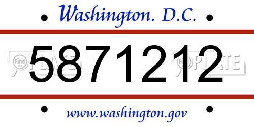 5871212 District Of Columbia License Plate