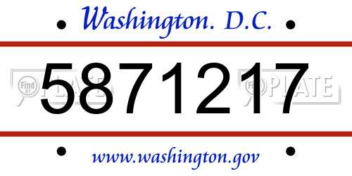 5871217 District Of Columbia License Plate