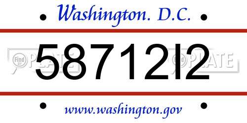 58712I2 District Of Columbia License Plate